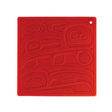 Raven Transforming - Red By Kelly Robinson | Native Art Silicone Trivet