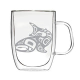 Salmon by Jamie Sterritt | Double-Wall Glass Mug 10 Oz
