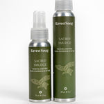 Two bottles of RavenSong Sacred Smudge Room & Linen Mist on a white background. Made in Canada. Indigenous.