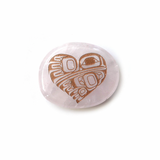 Hummingbird Heart By Gordon White, Haida | Spirit Stones Rose Quartz