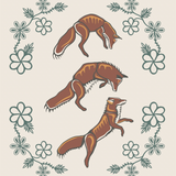 Foxes (Wagooshna) By Storm Angeconeb, Lac Seul First Nation, Ojibwe | Swedish Eco Cloth