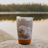 Raven By Paul Windsor, Haisla, Heiltsuk | Cork Base Travel Mug 12 oz