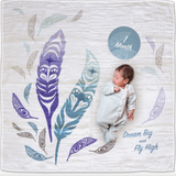 Feathers By Simone Diamond, Coast Salish | Baby Blanket And Milestone Gift Set