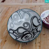 Octopus (Nuu) By Ernest Swanson, Haida | Porcelain Art Serving Bowl Large
