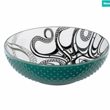 Octopus (Nuu) By Ernest Swanson, Haida | Porcelain Art Serving Bowl Large
