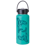 Raven Fin Killer Whale By Darrel Amos, Haida | Wide Mouth Insulated Bottles 32 oz
