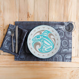 Killer Whale By Trevor Angus, Gitxsan | Porcelain Art Dinner Plates Set Of 2