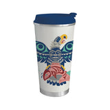 Eagle Salmon By Doug LaFortune, Coast Salish | Art Travel Mug 18 oz