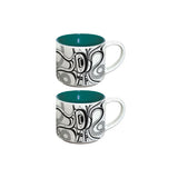 Octopus (Nuu) By Ernest Swanson, Haida | Ceramic Espresso Mugs Set Of 2