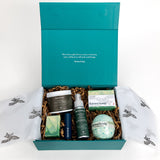 Fern Woman Luxury Indigenous soap & candle gift box with juniper fir, balsam, and red berry scents handmade in BC.