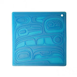 NATIVE ART SILICONE TRIVET - RAVEN TRANSFORMING - TURQUOISE by KELLY ROBINSON