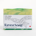 Fern Woman Signature Indigenous soap & candle gift box with juniper fir, balsam, and red berry scents handmade in BC.