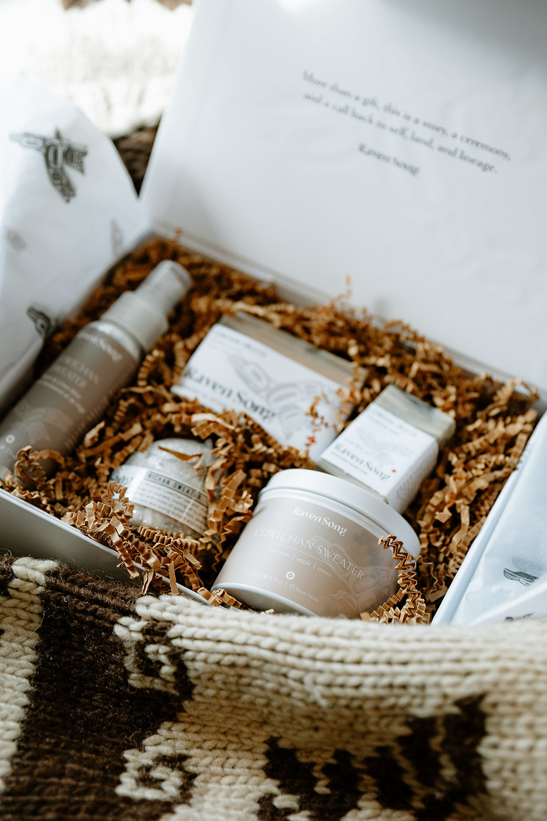 Made in Canada Corporate Gift Boxes using Indigenous Brand Ravensong Soap and Candle