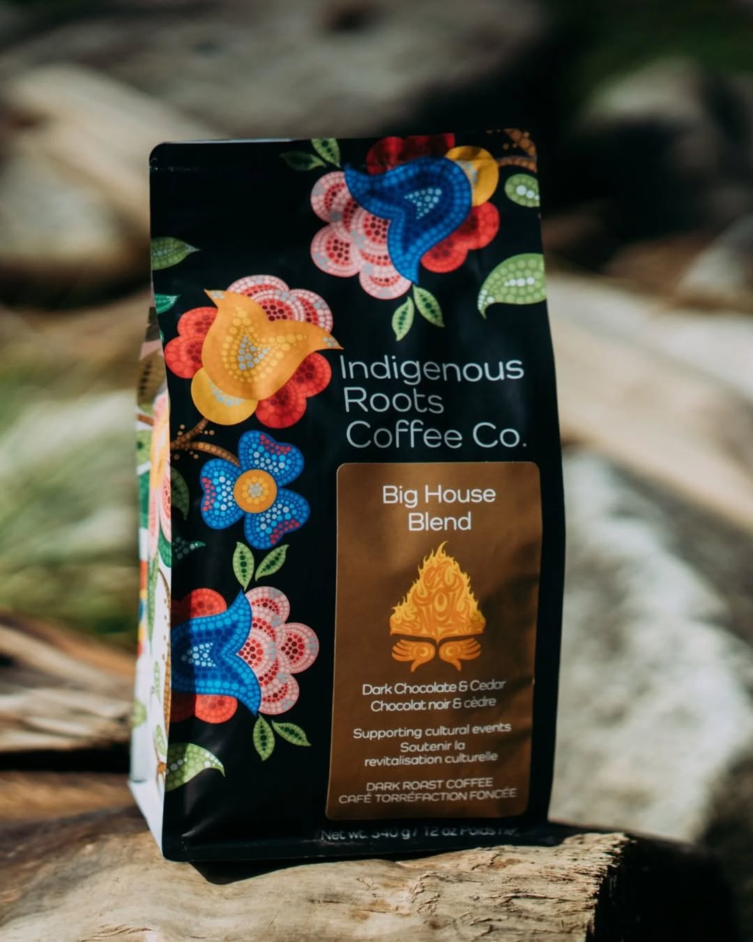 Indigenous Roots big House Blend Dark Roast Coffee available at Ravensong
