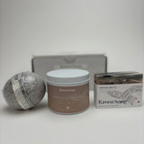 Cowichan Sweater Gift Box | includes Soap, Candle & Bath bomb |   Mint + Pine + Moss
