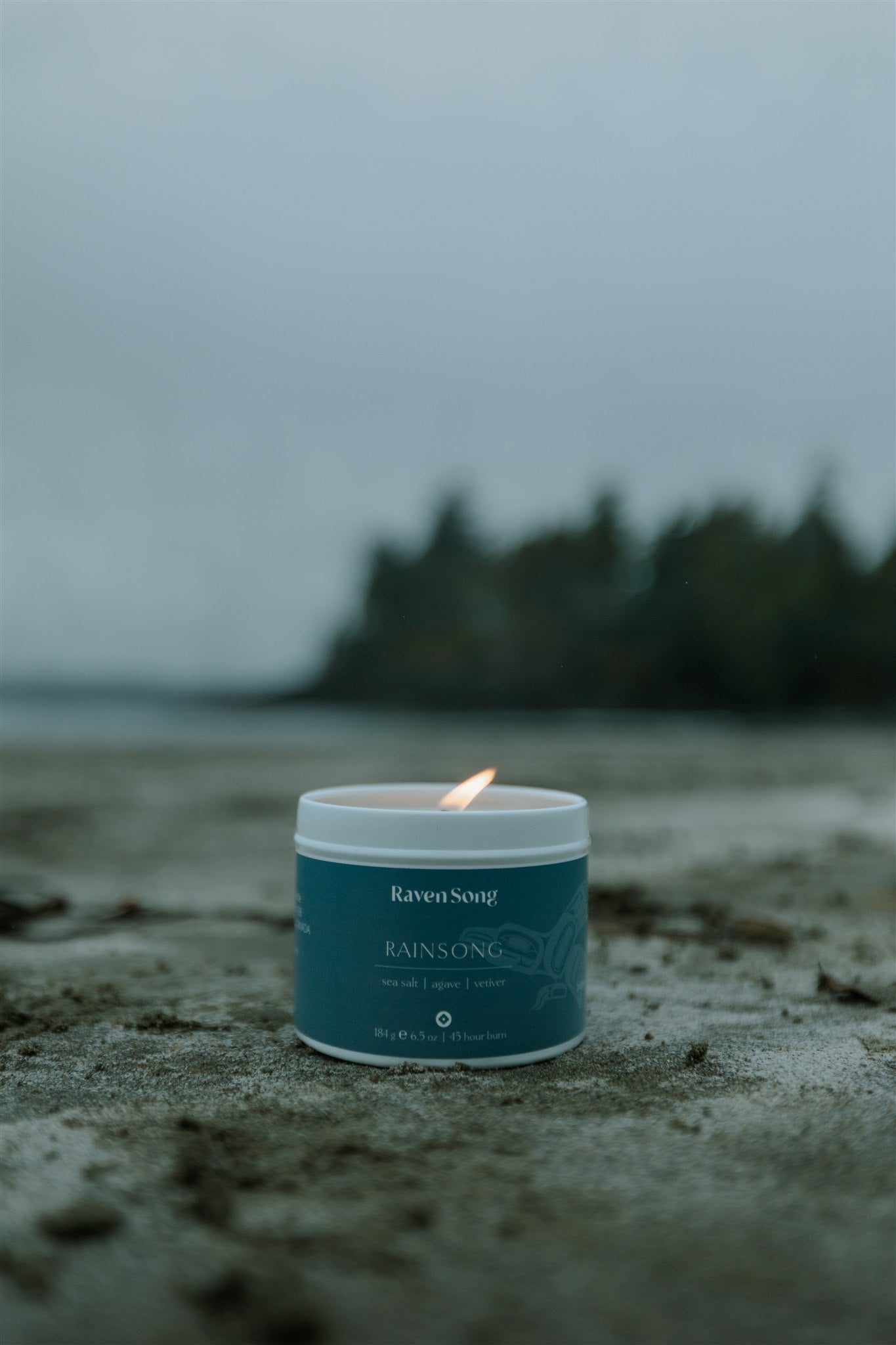 Rainsong luxury soy candle by Ravensong, handcrafted with natural essential oils for relaxation, wellness, and gifting