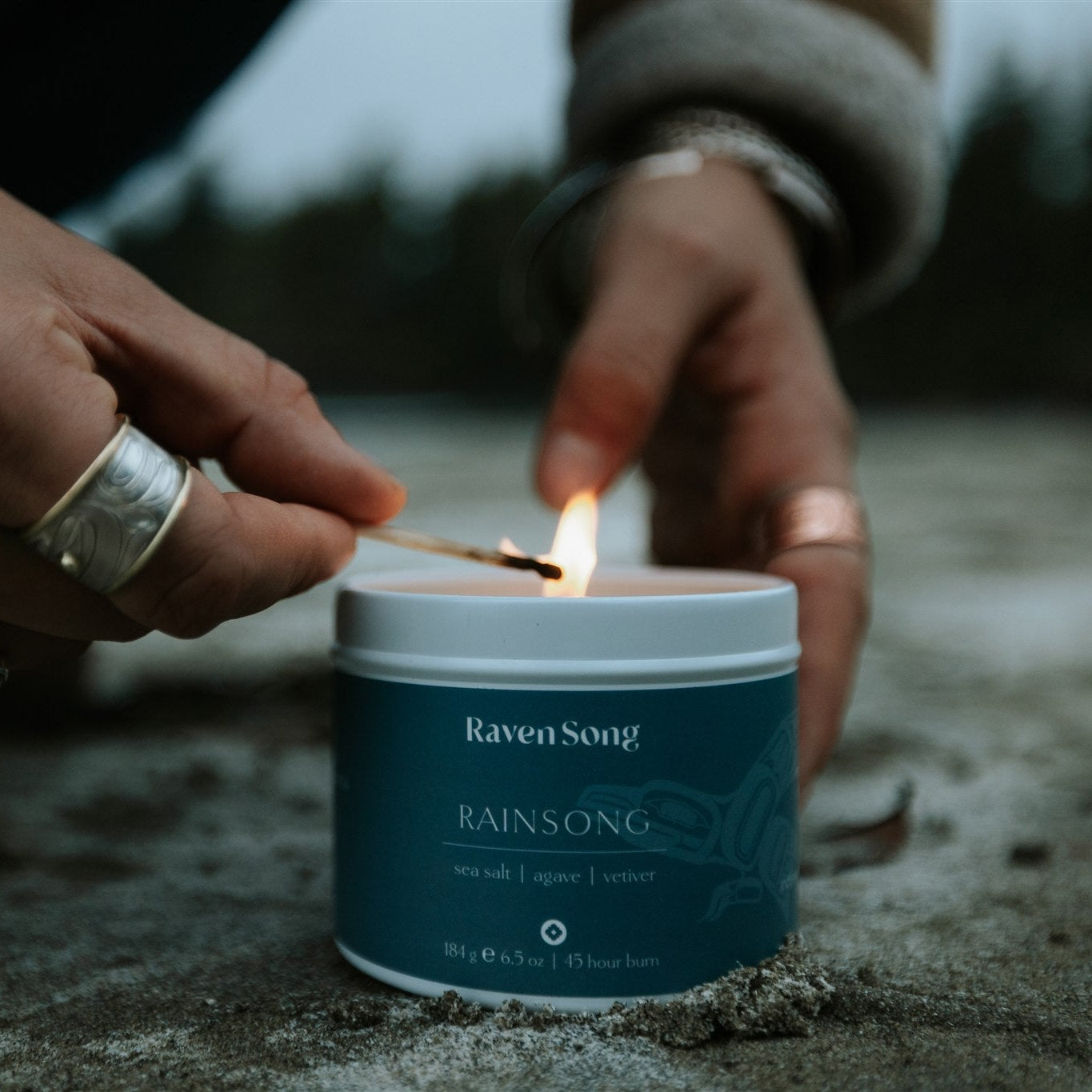 Rainsong luxury soy candle by Ravensong, handcrafted with natural essential oils for relaxation, wellness, and gifting
