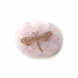 SPIRIT STONES - ROSE QUARTZ  DRAGONFLY  by SIMONE DIAMON, COAST SALISH