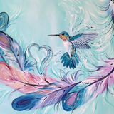 HUMMINGBIRD FEATHERS ART CARD by CARLA JOSEPH