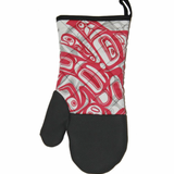 NEOPRENE OVEN MITT  -  RUNNING RAVEN by MORGAN ASOYUF, TSIMSHIAN, TS’MSYEN