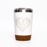 CORK BASE TRAVEL MUG 12 OZ - HEALING FROM WITHIN by FRANCIS HORNS. SR, COAST SALISH