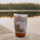 CORK BASE TRAVEL MUG 12 OZ - RAVEN by PAUL WINDSOR, HAISLA, HEILTSUK