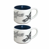 Ceramic Espresso Mugs - Set of 2 (Soaring Eagle) by Corey Bulpitt, Haida