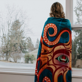 Premium Fleece Blanket - Octopus (Nuu) | Ernest Swanson, Haida