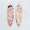 RAVEN FEATHER EARRINGS - ACRYLIC - ROSE GOLD