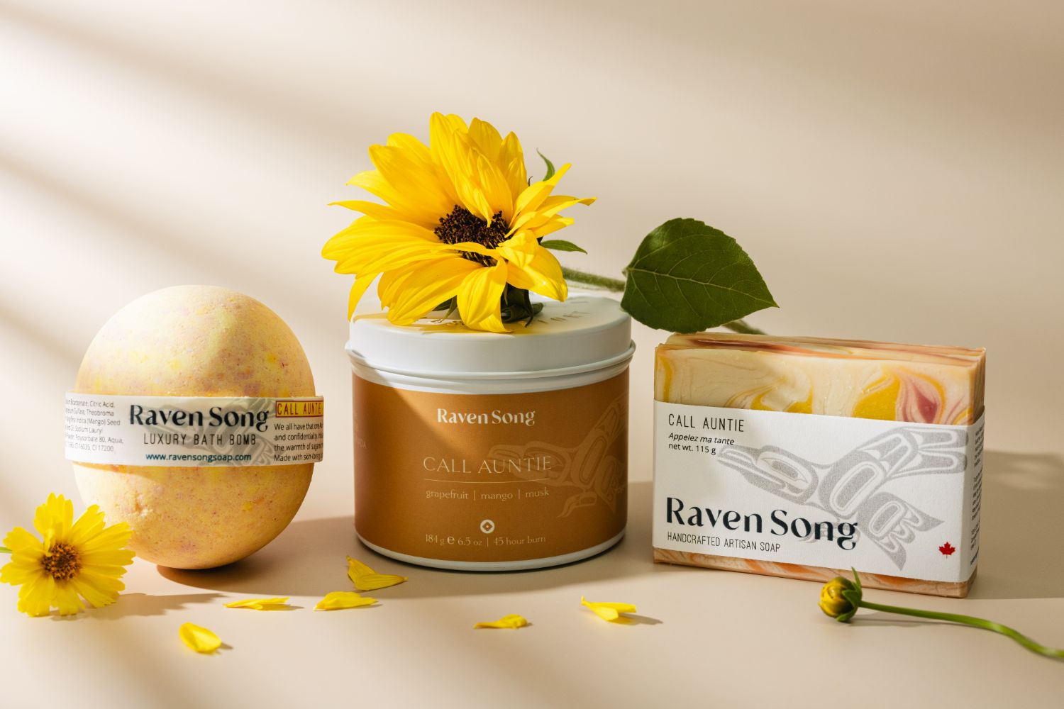 Made in BC Candle Soap and Bath Gift Set by Vancouver Island Indigenous Brand Ravensong