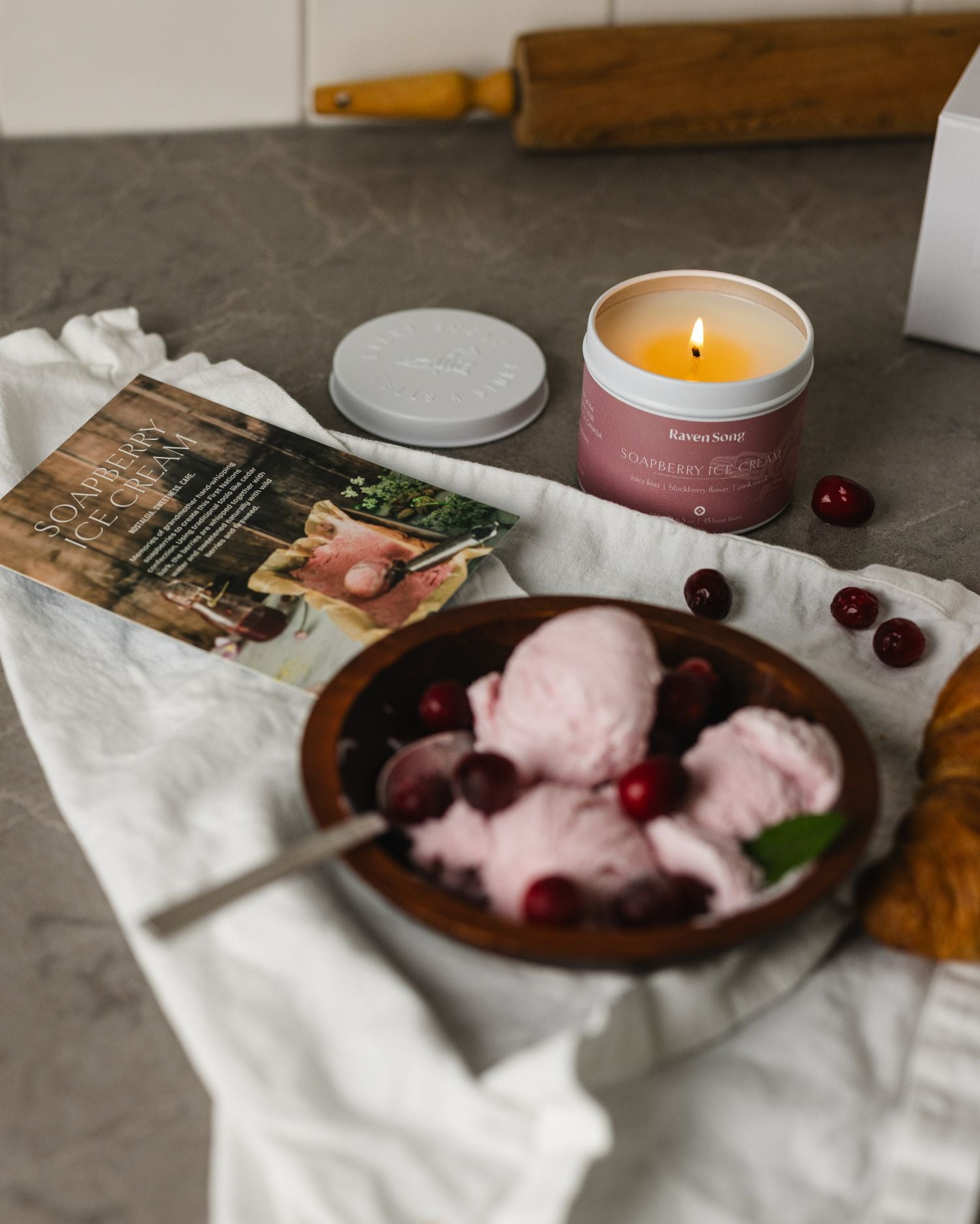 Pink Soapberry Ice Cream Candle and the Indigenous Story behind Soapberry Ice Cream by Ravensong