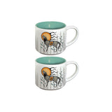 Wolf (Ma'iingan) By Storm Angeconeb , Lac Seul First Nation, Ojibwe | Espresso Mugs Set Of 2
