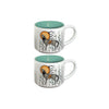 Wolf (Ma'iingan) By Storm Angeconeb , Lac Seul First Nation, Ojibwe | Espresso Mugs Set Of 2