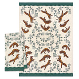 Foxes (Wagooshna) By Storm Angeconeb, Lac Seul First Nation, Ojibwe | Tea Towel