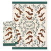 Foxes (Wagooshna) By Storm Angeconeb, Lac Seul First Nation, Ojibwe | Tea Towel