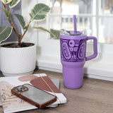 Butterfly By Morgan Asoyuf, Tsimshian, Ts’Msyen | 32 oz Insulated Tumbler With Straw