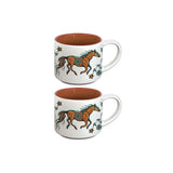 Horse (Bebezhigooganzhii) By Storm Angeconeb , Lac Seul First Nation, Ojibwe | Espresso Mugs Set Of 2