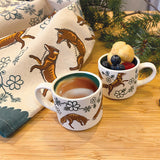 Ceramic Espresso Mugs (Set of 2) - Foxes (Wagooshna) | Storm Angeconeb, Lac Seul First Nation, Ojibwe