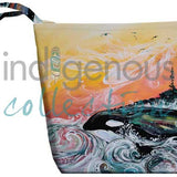 SMALL CANVAS TOTE BAG-  "Killer Whale Sunset" by Carla Joseph