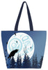 LARGE CANVAS TOTE BAG - RAVEN MOON by Mark Preston