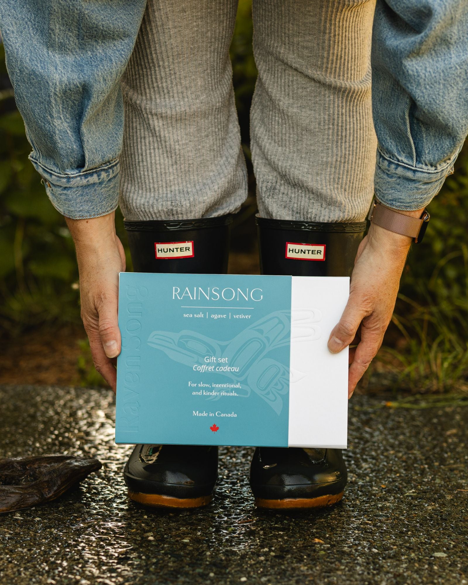 Rainsong West Coast Gift Box from Vancouver Island Indigenous Wellness Brand Ravensong